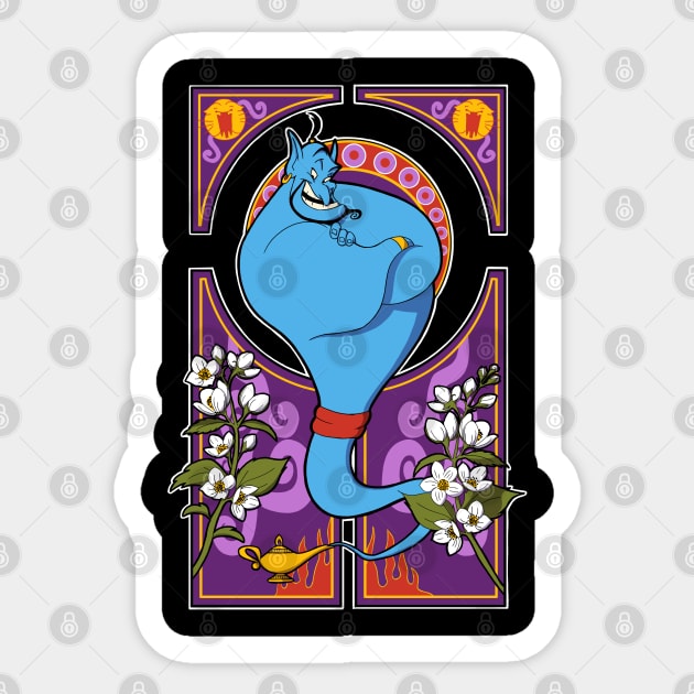 Classic Genie Sticker by Adelaidelia